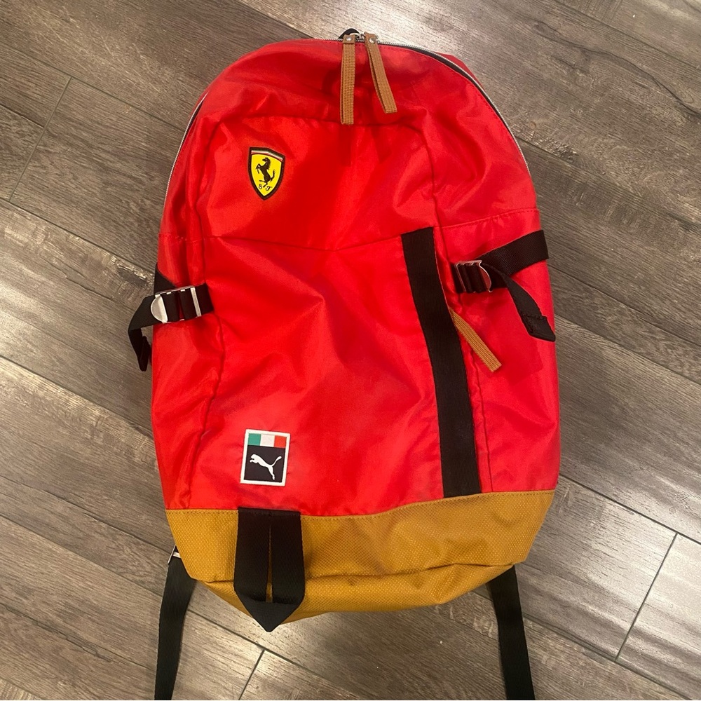 Puma Ferrari Red and Brown Backpack